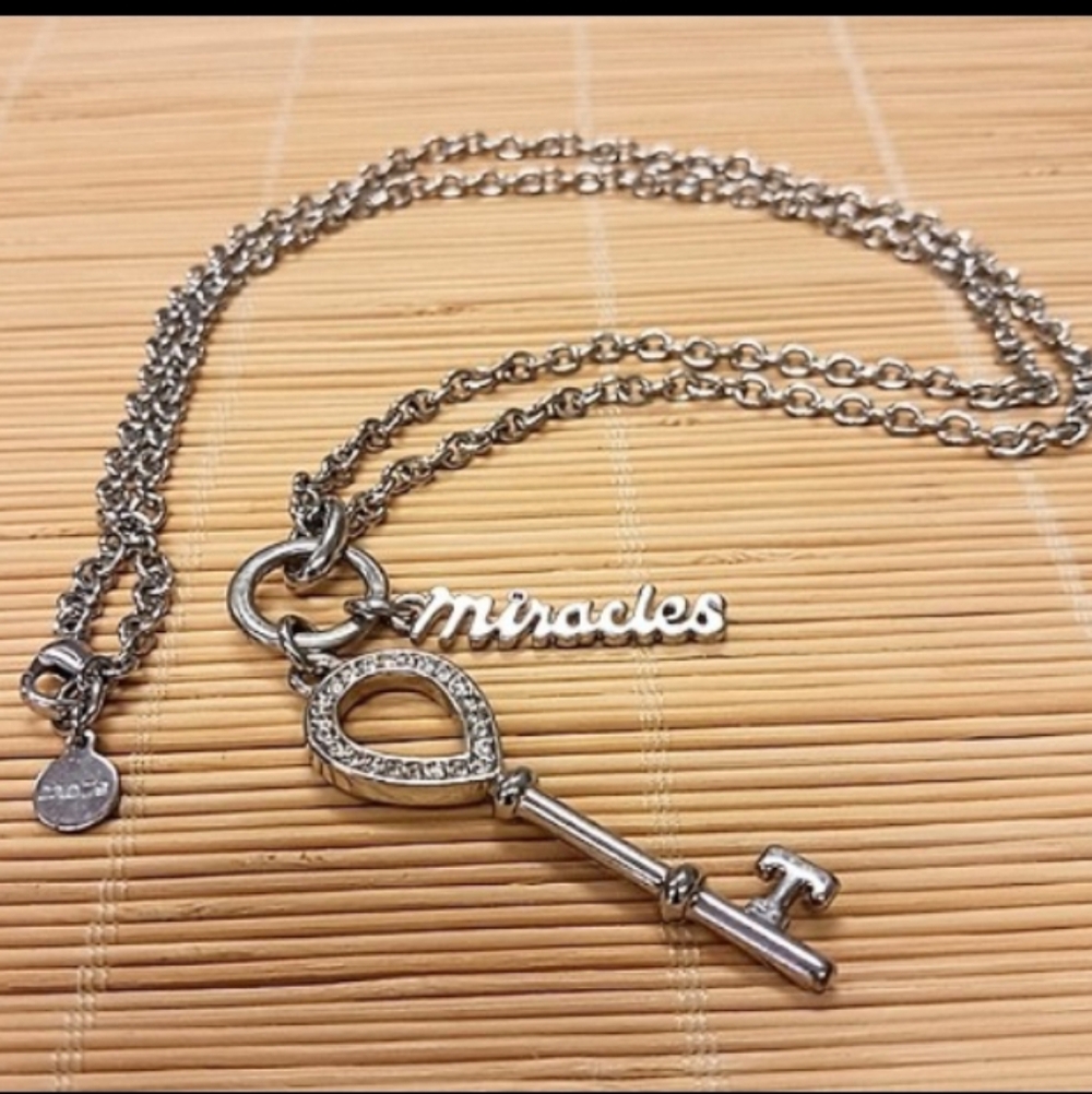 Chicos Silver Key and Miracles Necklace